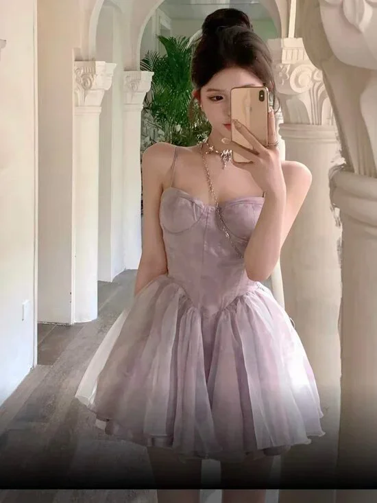 Princess Spaghetti Strap Dress - Light Purple - Picture 2 of 2